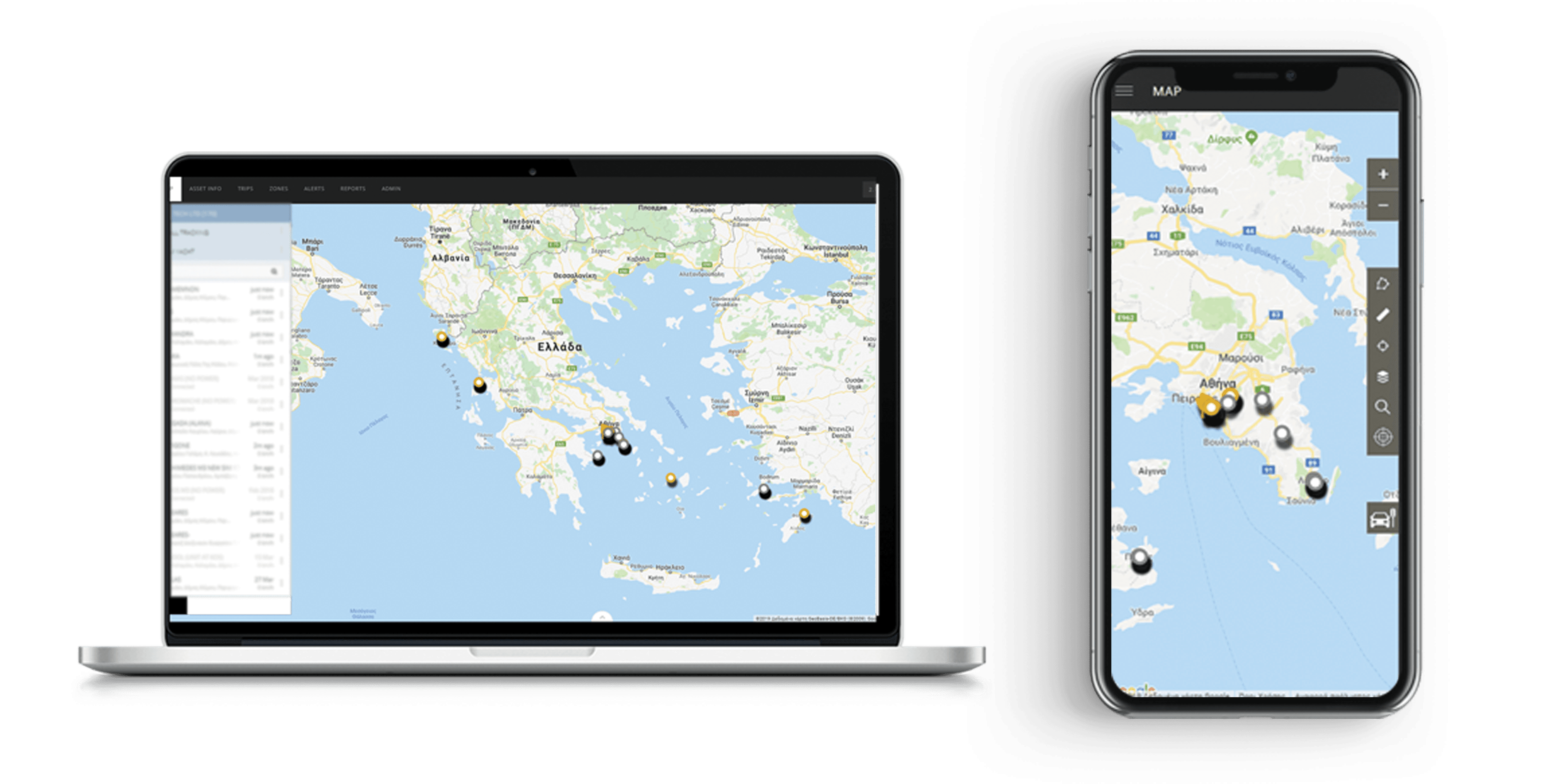 The Kentall tracking platform on a laptop and a smartphone